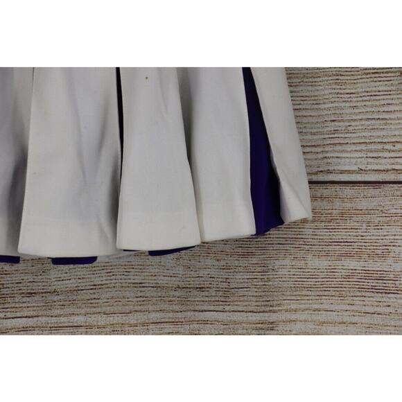 VINTAGE Cheerleader Womens Size Small Pleated Skirt & Knit Sweater Set Purple - Picture 11 of 14